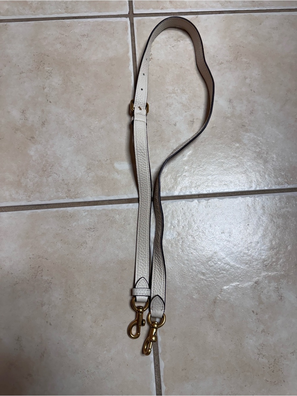 Coach Cream Leather Crossbody Strap with Gold Hardware